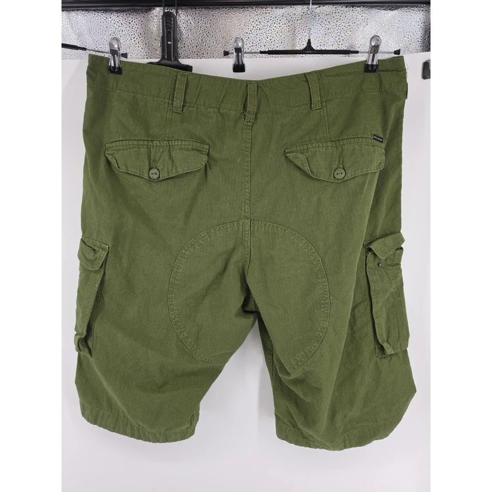 Rocawear Vintage Cargo Shorts Green Utility Pockets Distressed Hip Hop Sz 42
